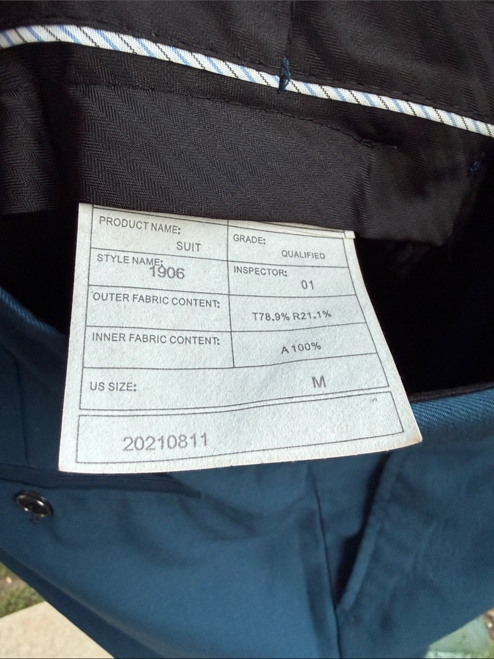 Men's Teal Blue Two-Piece Single-Breasted Suit size M - Picture 5 of 7
